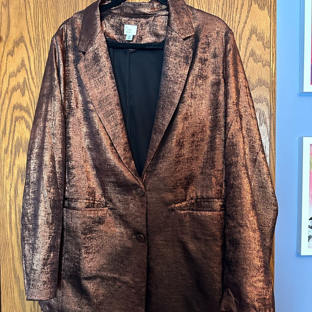 A New Day Metallic Brown Blazer